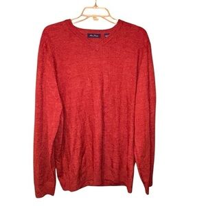 Alan Flusser Men’s V Neck Acrylic Sweater Burnt Orange‎ Size XL